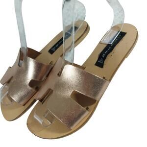 STEVE MADDEN! SHIMMER GOLD GENUINE LEATHER GRECIAN STYLE ELEGANT SANDALS! SZ 6M